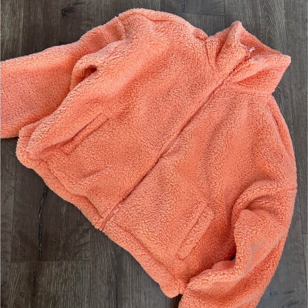 American Eagle Outfitters Orange Sherpa Jacket size L/XL NWOT